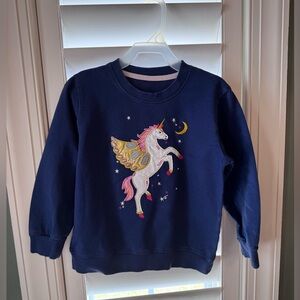 Navy Blue Unicorn Kids Sweatshirt